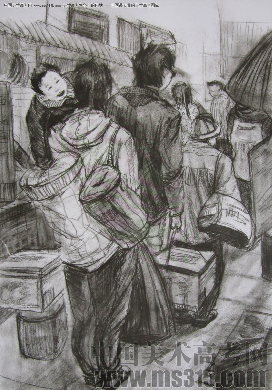 2011年清华大学美术学院速写高分试卷44（造型）