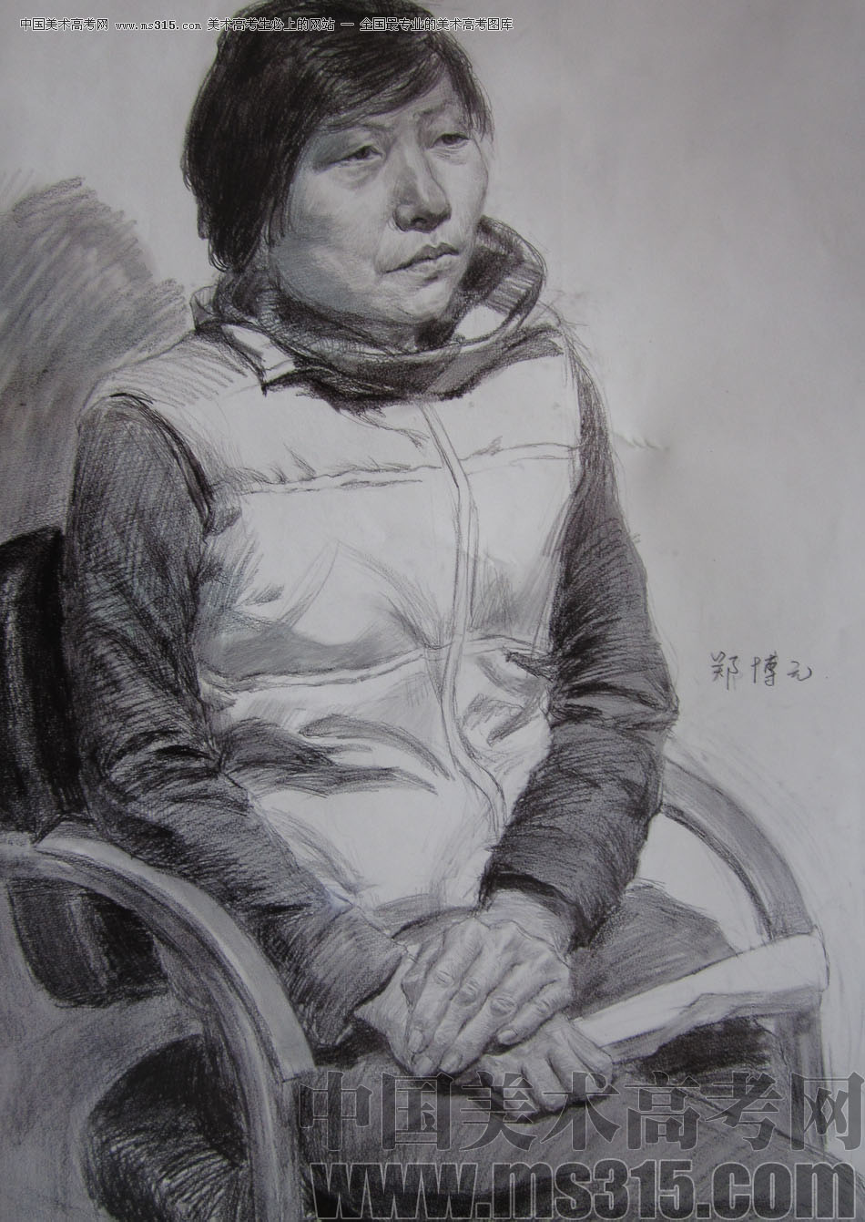 中央美术学院状元郑博元作品20（素描半身像）