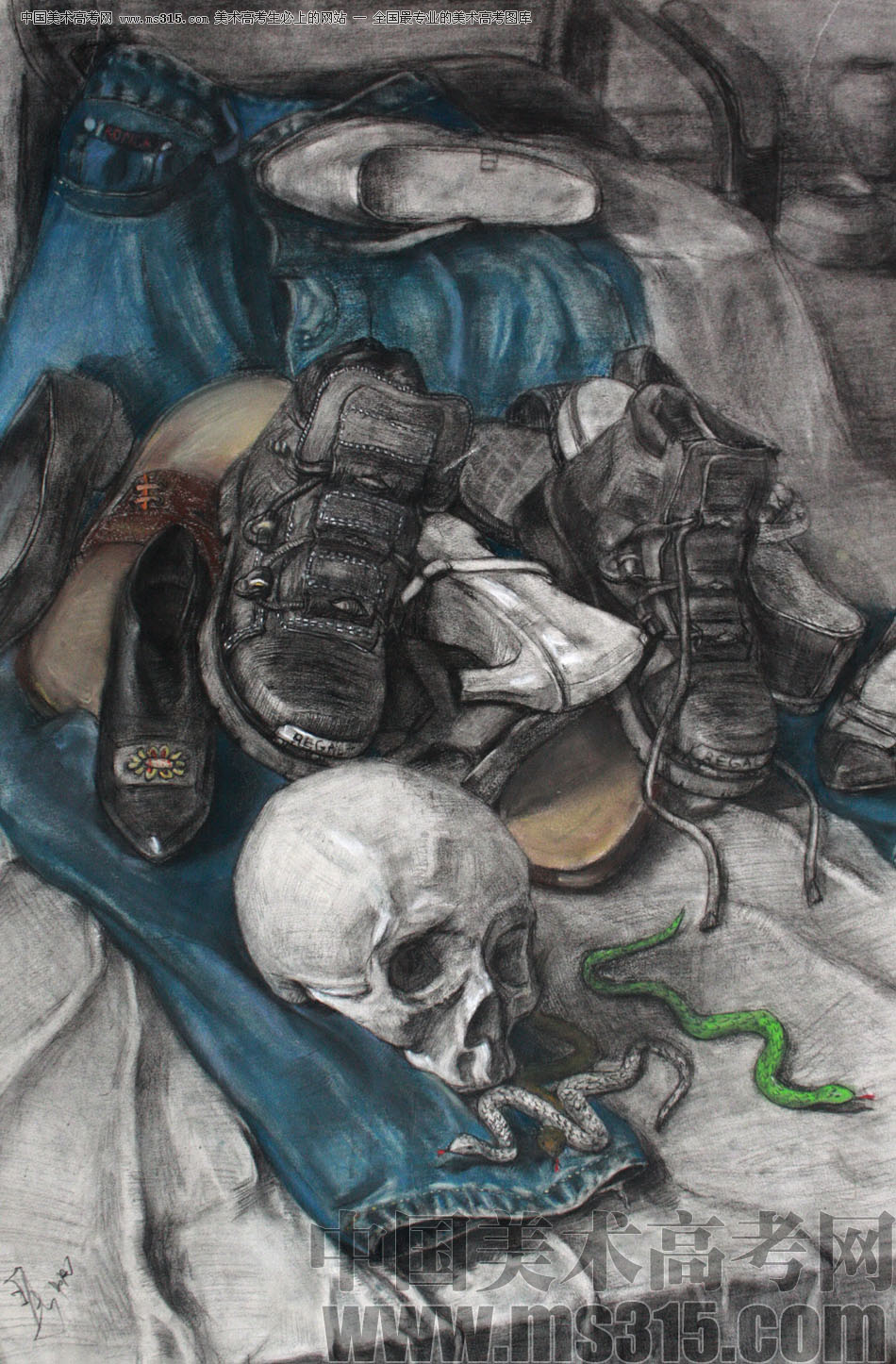 郑州极点画室素描投稿作品9