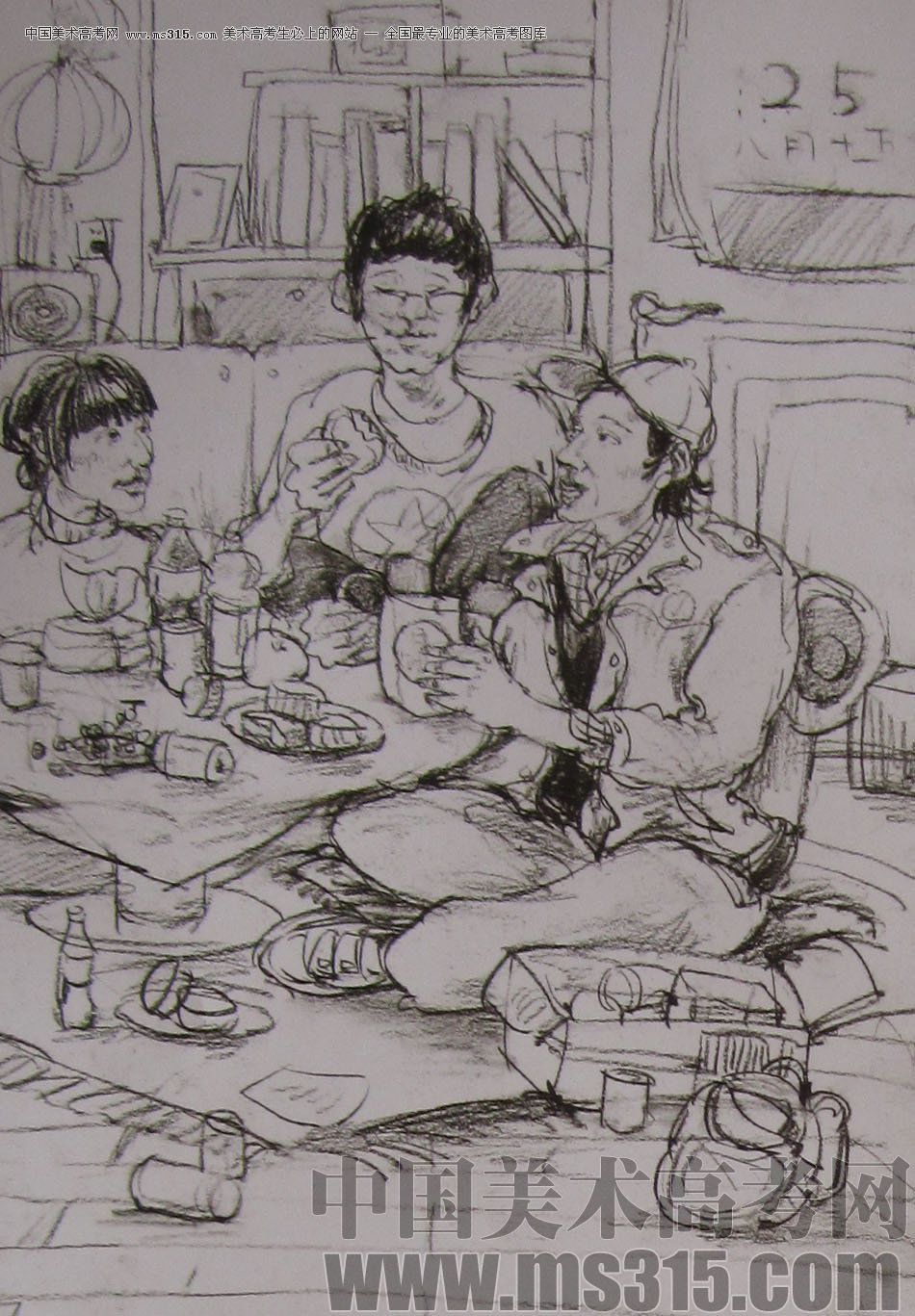 2012年清华大学美术学院速写高分试卷3（设计）