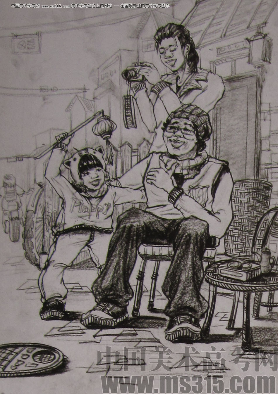 2012年清华大学美术学院速写高分试卷36（设计）