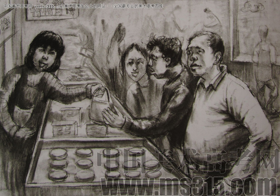 2012年清华大学美术学院速写高分试卷65（造型）