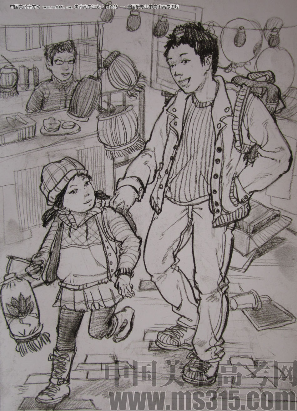 2012年清华大学美术学院速写高分试卷23（设计）