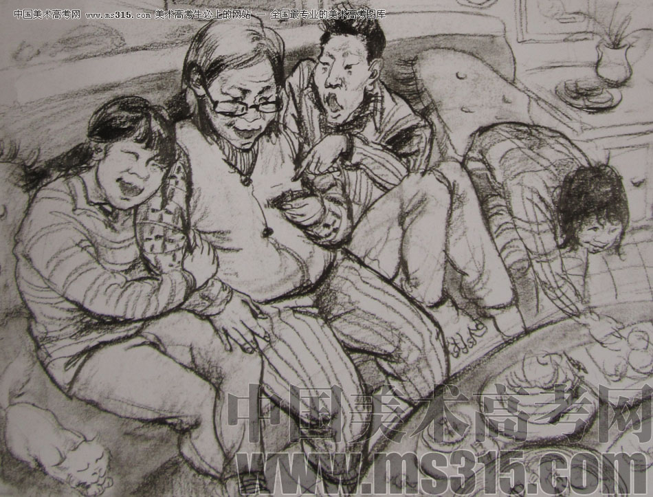 2012年清华大学美术学院速写高分试卷69（造型）