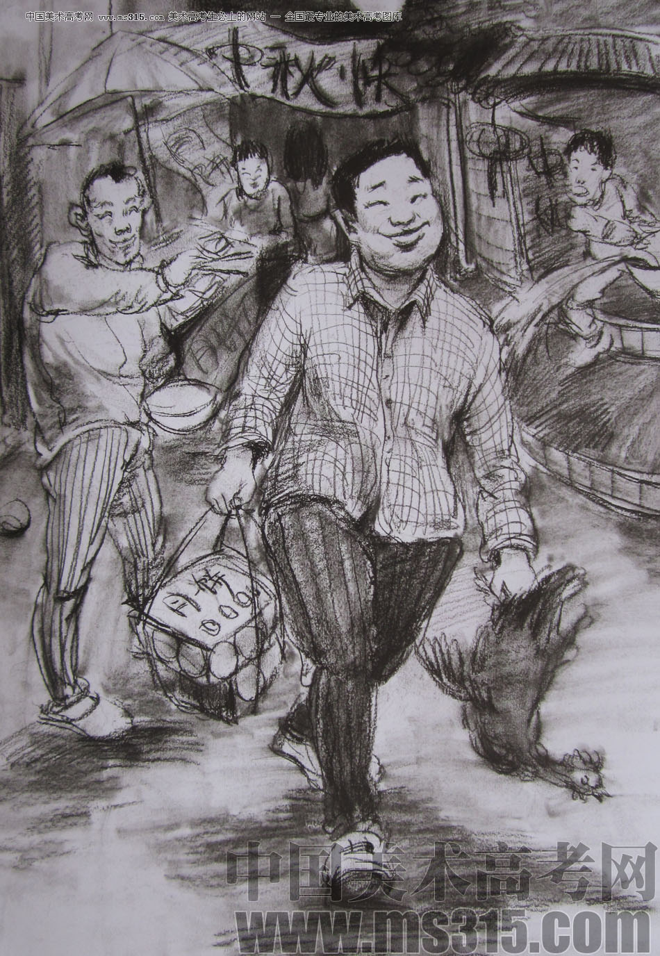 2012年清华大学美术学院速写高分试卷75（造型）