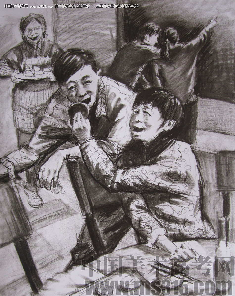 2012年清华大学美术学院速写高分试卷87（造型）