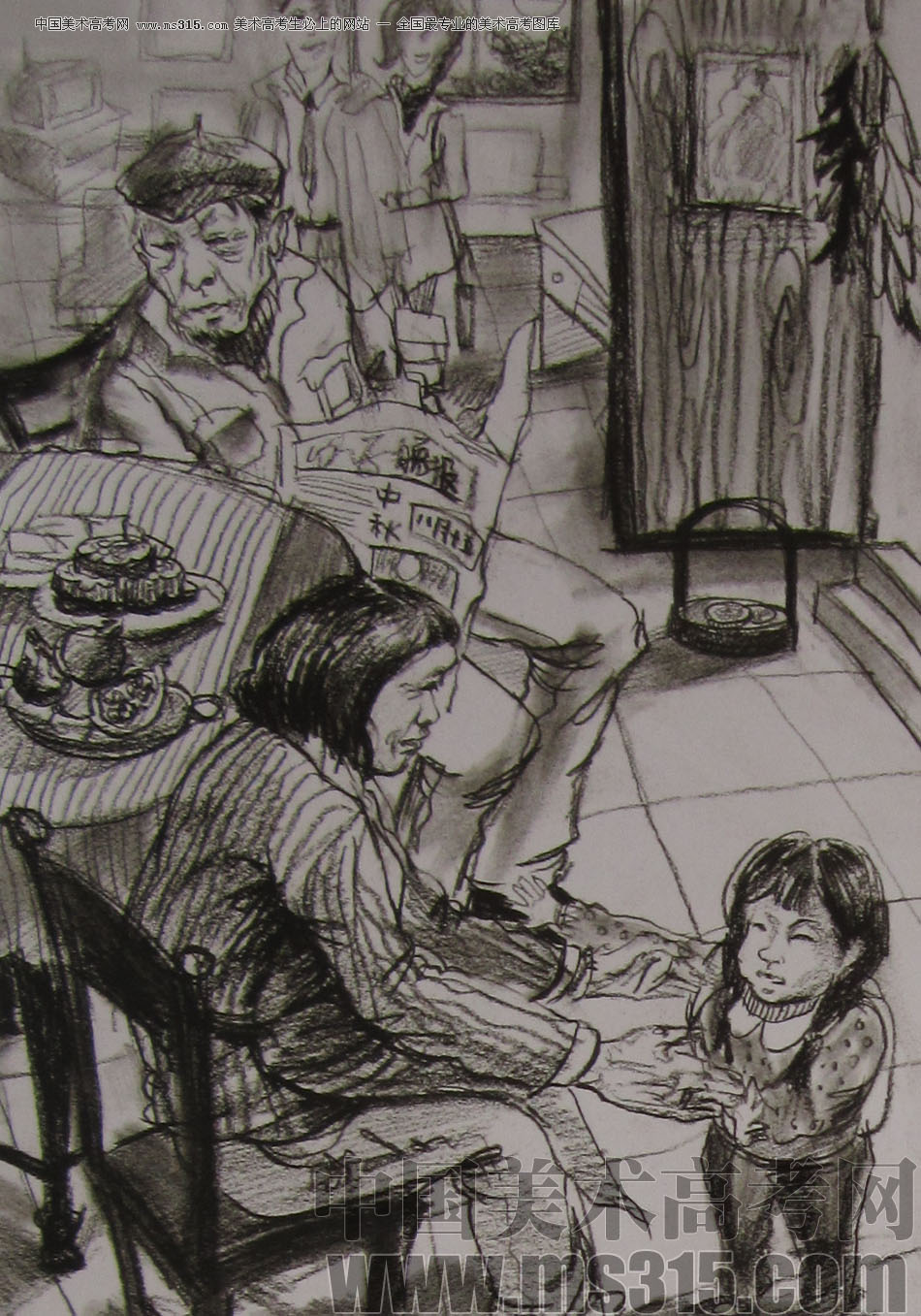 2012年清华大学美术学院速写高分试卷33（设计）