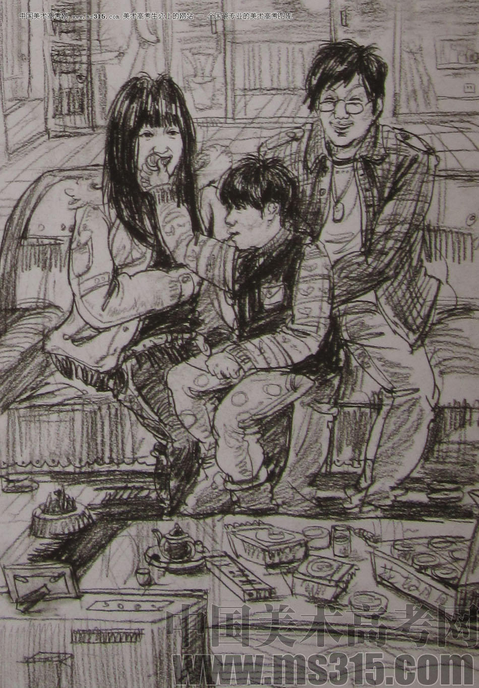 2012年清华大学美术学院速写高分试卷35（设计）