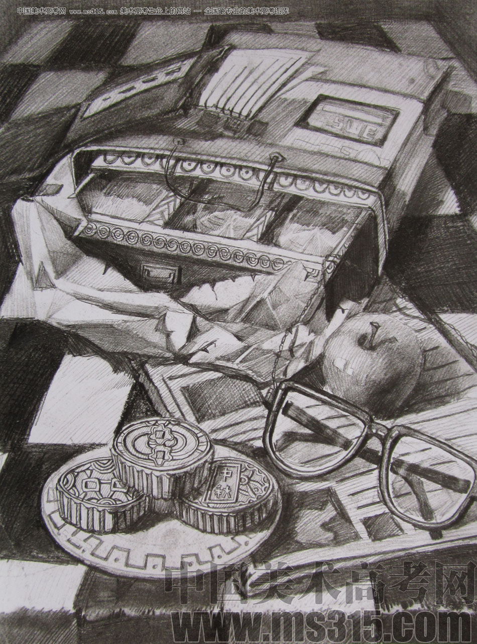 2012年清华大学美术学院素描高分试卷10（设计）