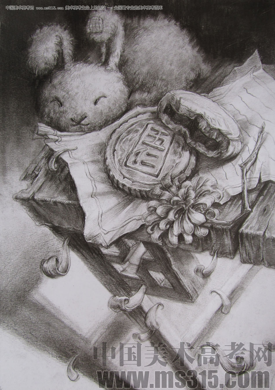 2012年清华大学美术学院素描高分试卷25（设计）