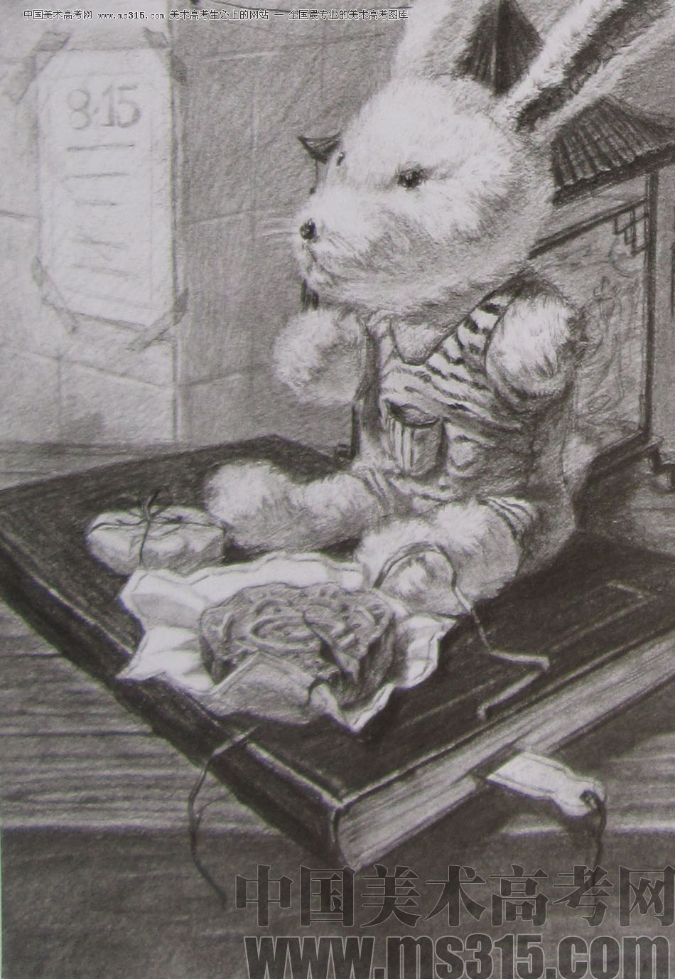 2012年清华大学美术学院素描高分试卷33（设计）