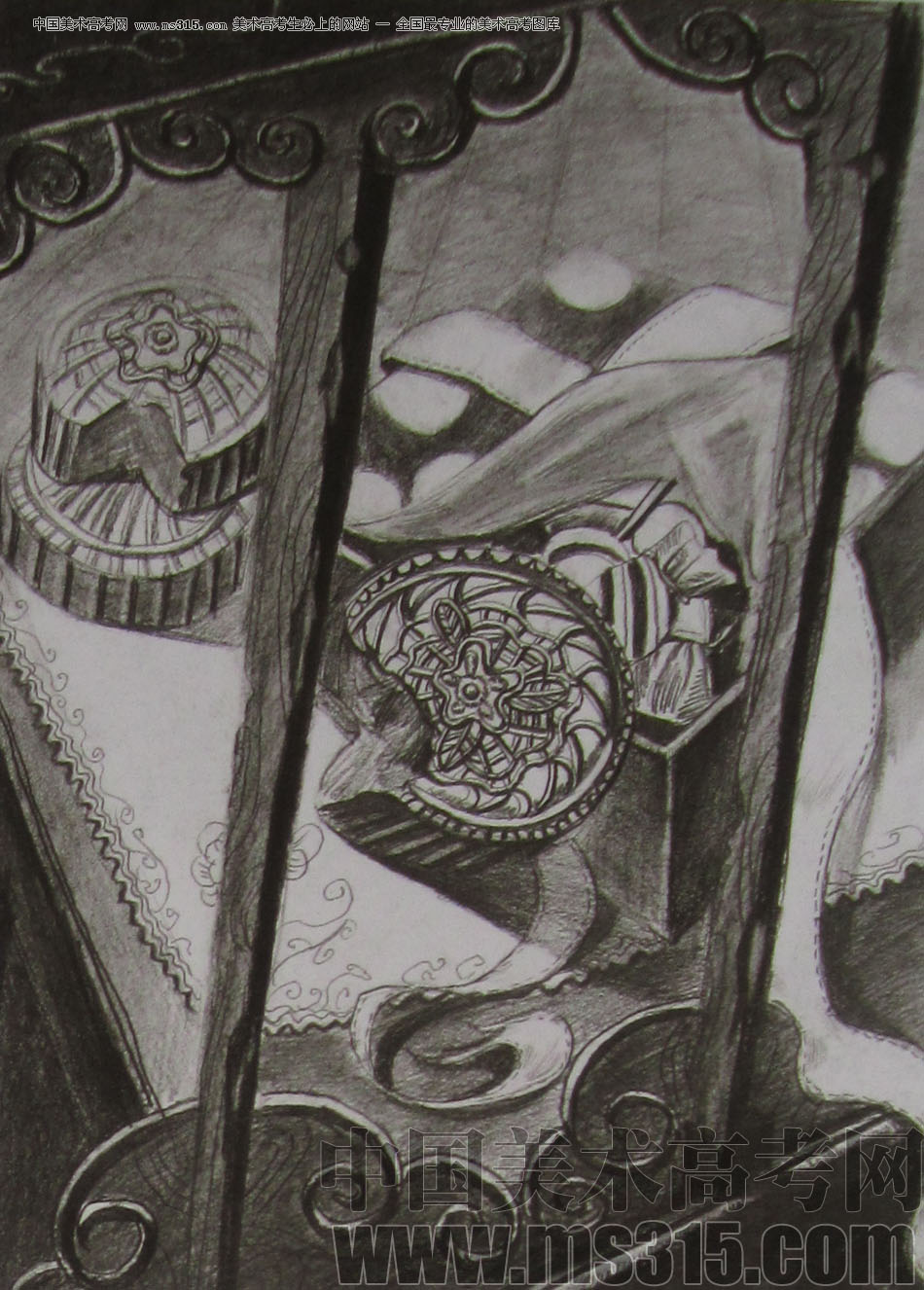 2012年清华大学美术学院素描高分试卷43（设计）