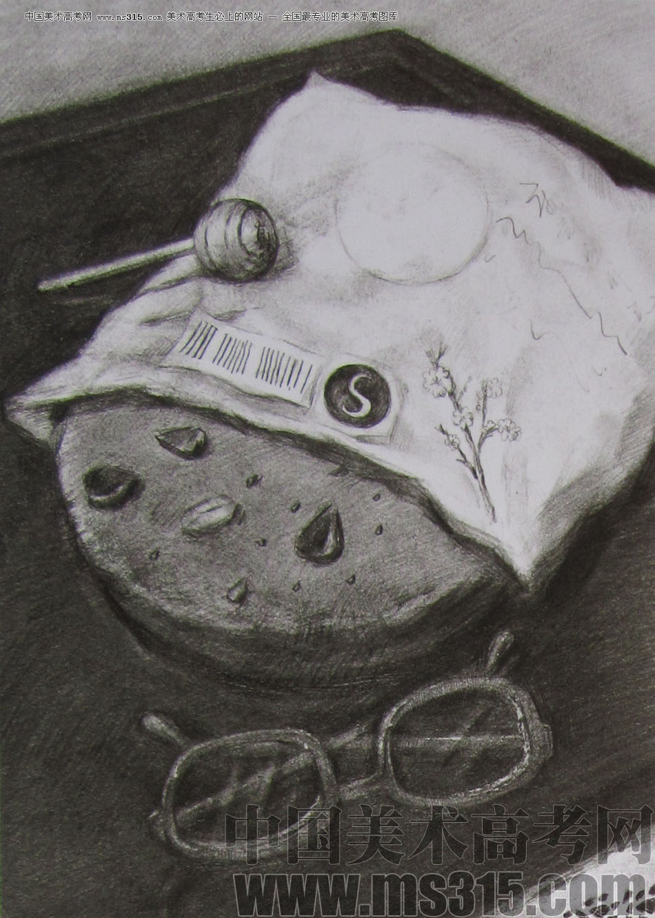 2012年清华大学美术学院素描高分试卷45（设计）