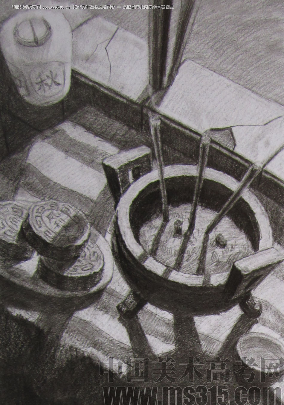 2012年清华大学美术学院素描高分试卷54（设计）