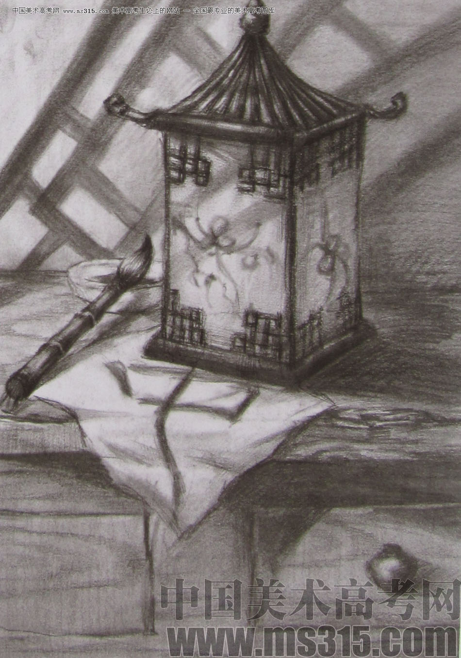 2012年清华大学美术学院素描高分试卷57（设计）