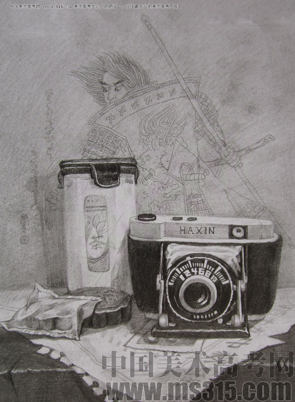 2012年清华大学美术学院素描高分试卷58（设计）