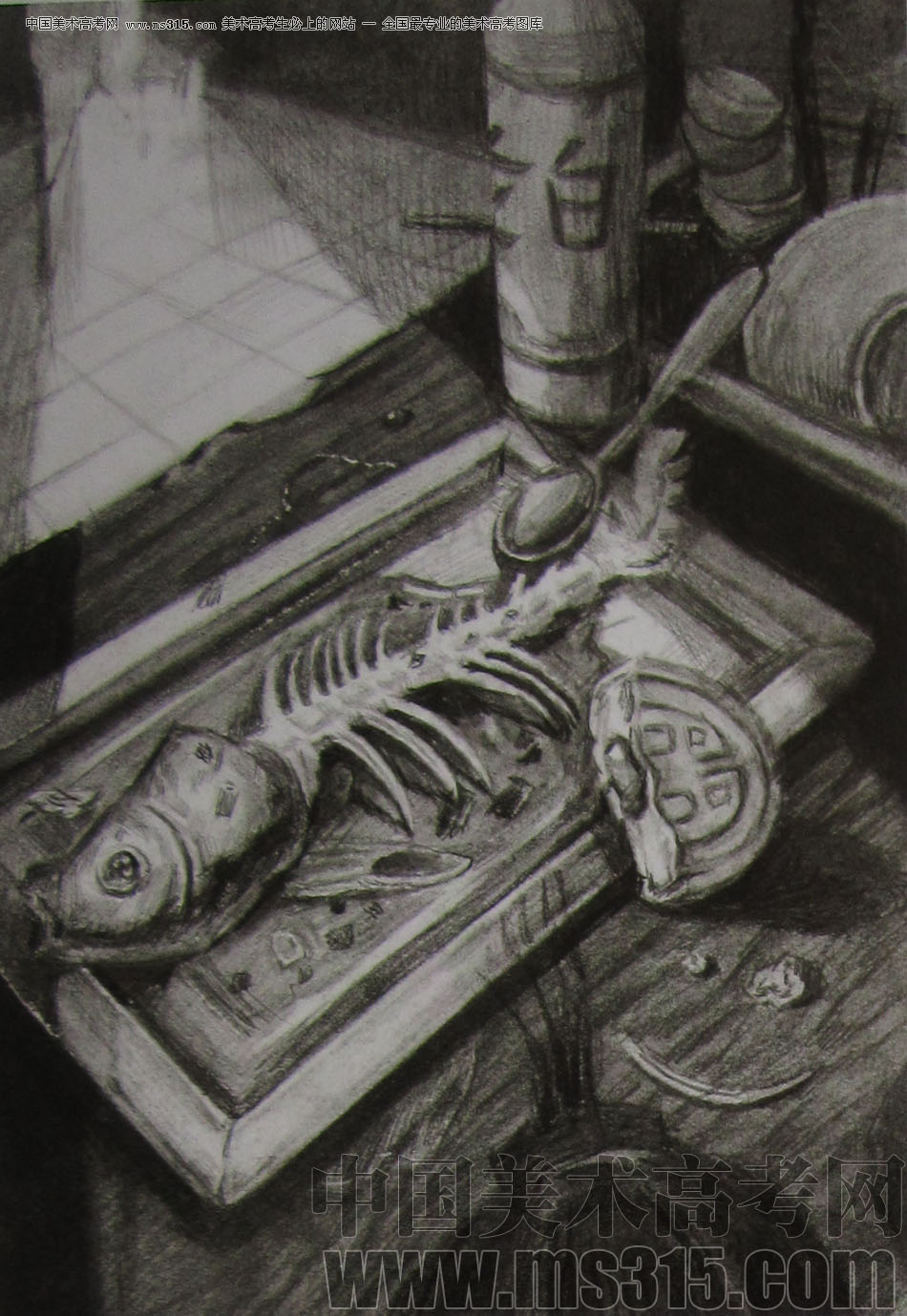 2012年清华大学美术学院素描高分试卷59（设计）