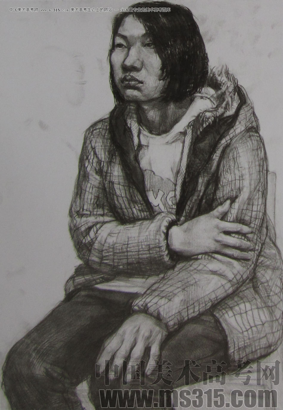 2012年清华大学美术学院素描高分试卷128（造型）