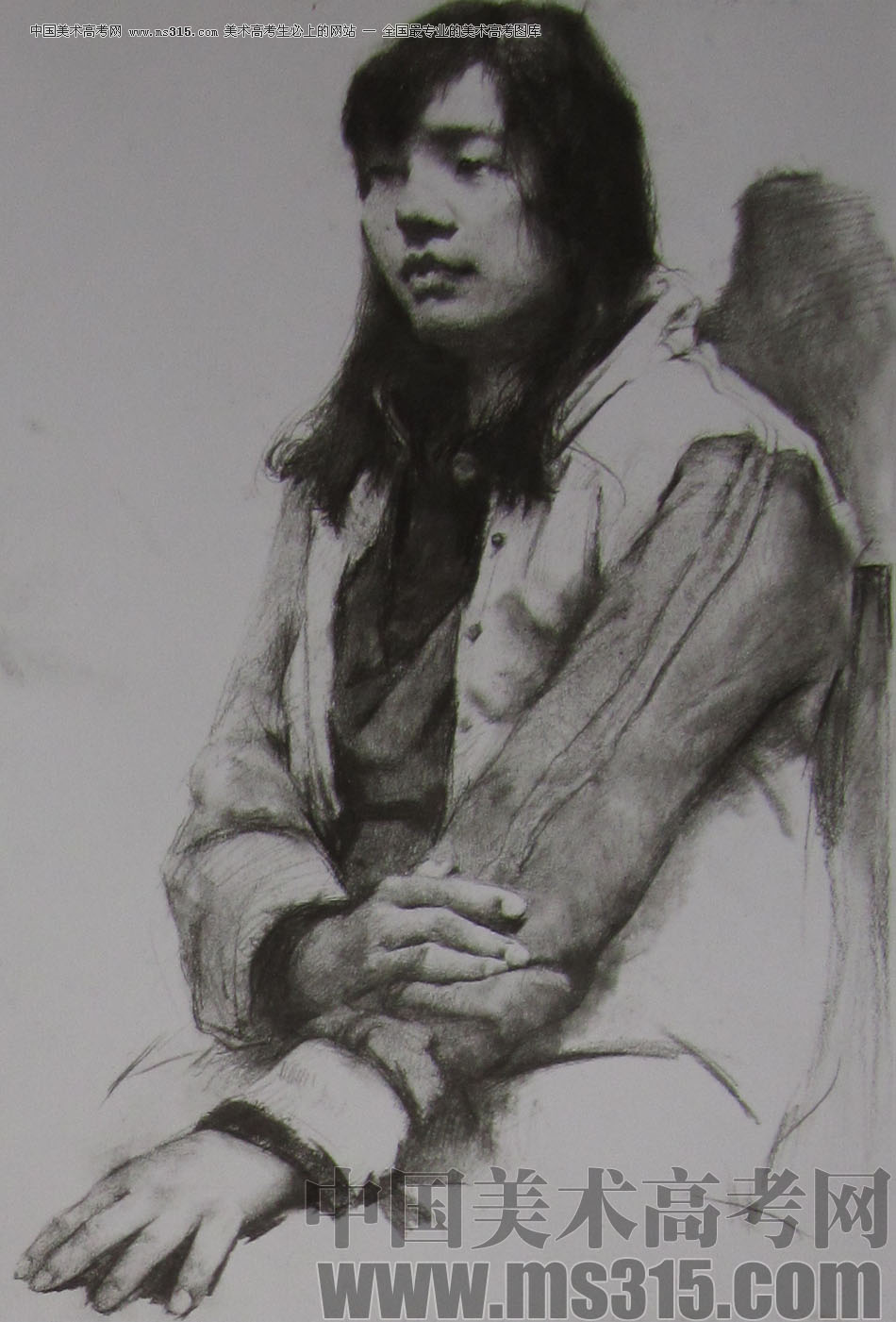 2012年清华大学美术学院素描高分试卷129（造型）