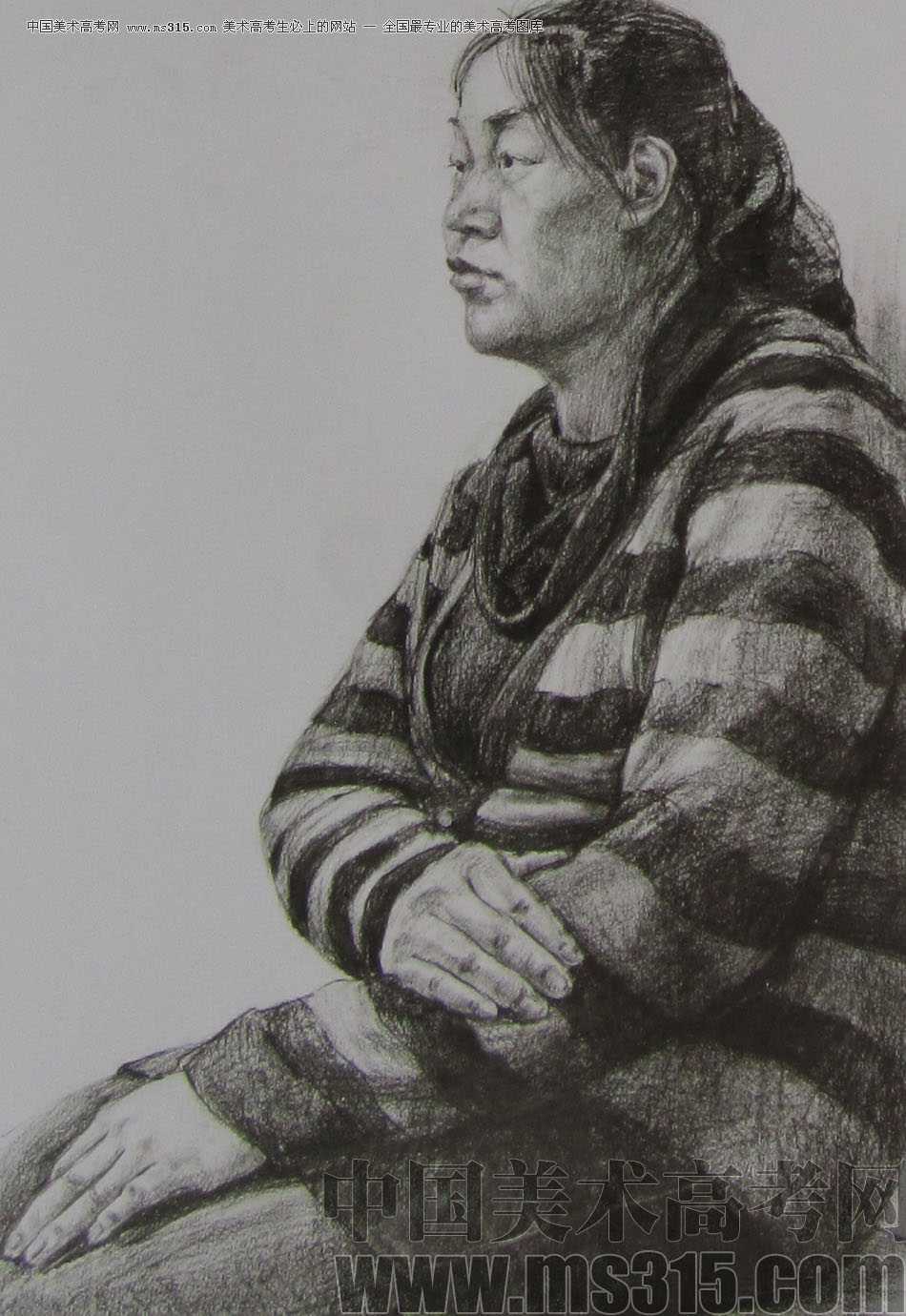 2012年清华大学美术学院素描高分试卷100（造型）