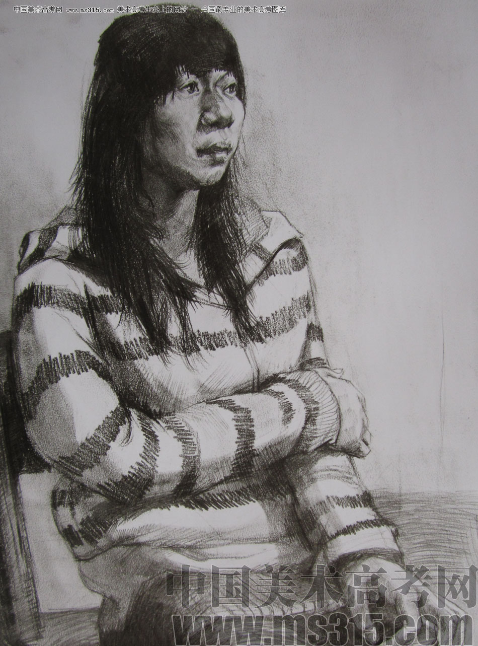 2012年清华大学美术学院素描高分试卷106（造型）