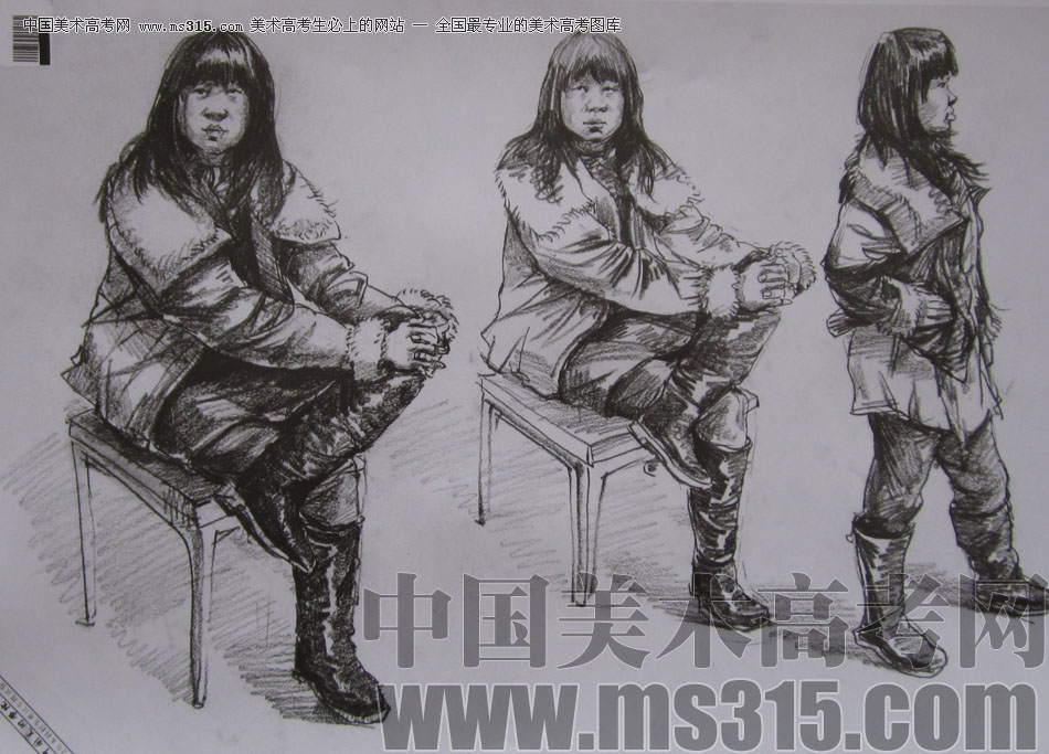 2012年中国美术学院速写优秀试卷43