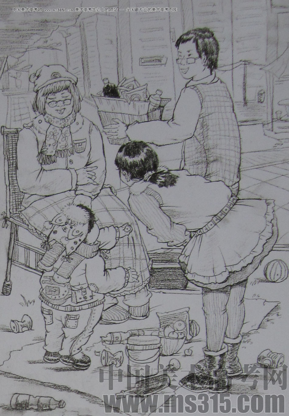 2013年清华大学美术学院艺术设计专业速写优秀试卷10