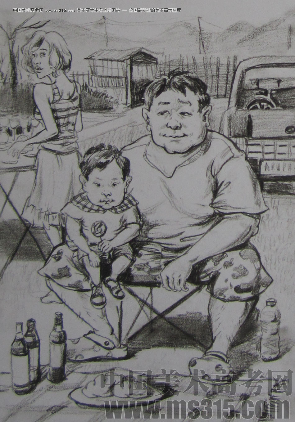 2013年清华大学美术学院艺术设计专业速写优秀试卷15