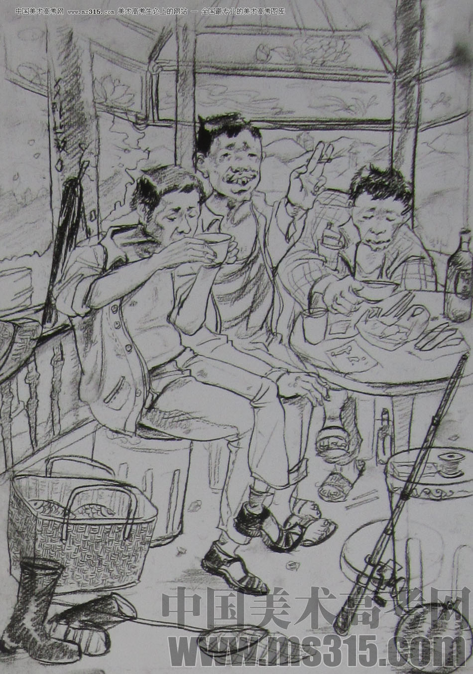 2013年清华大学美术学院艺术设计专业速写优秀试卷18