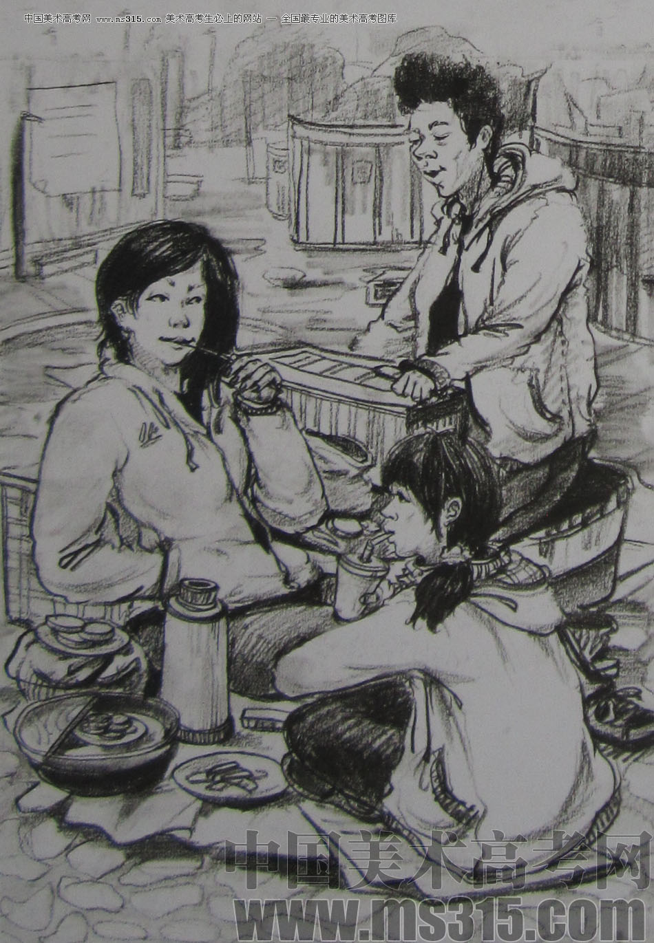2013年清华大学美术学院艺术设计专业速写优秀试卷19
