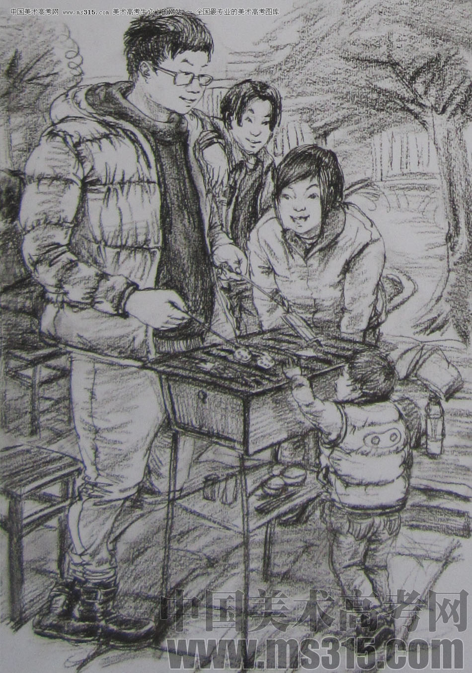 2013年清华大学美术学院艺术设计专业速写优秀试卷23