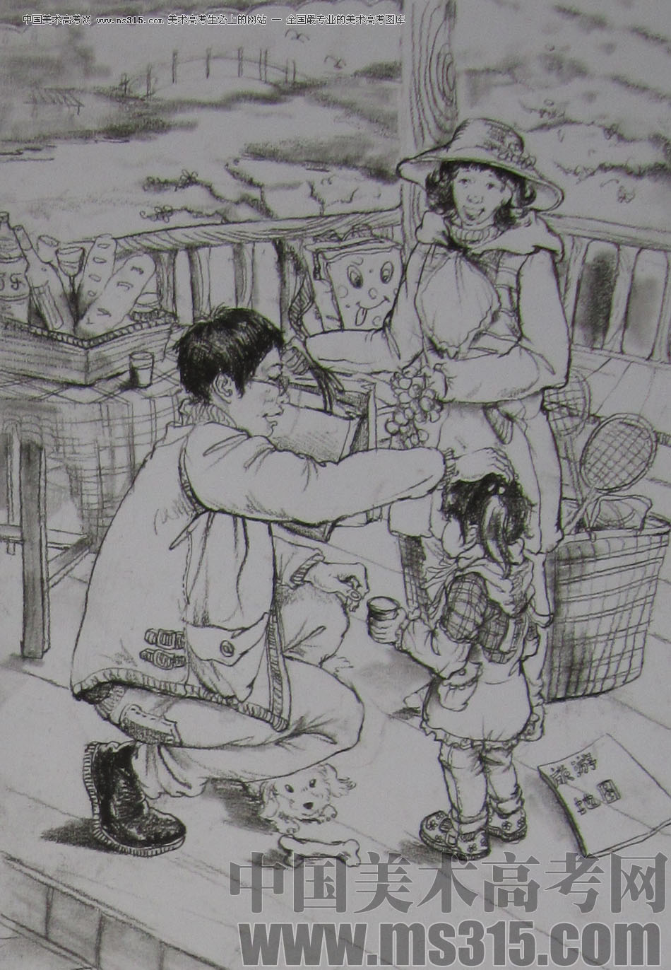 2013年清华大学美术学院艺术设计专业速写优秀试卷32