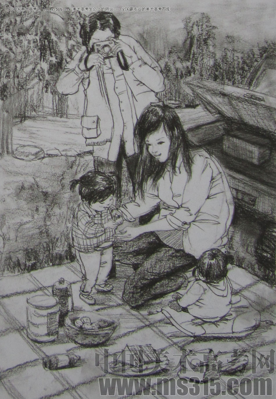 2013年清华大学美术学院艺术设计专业速写优秀试卷37