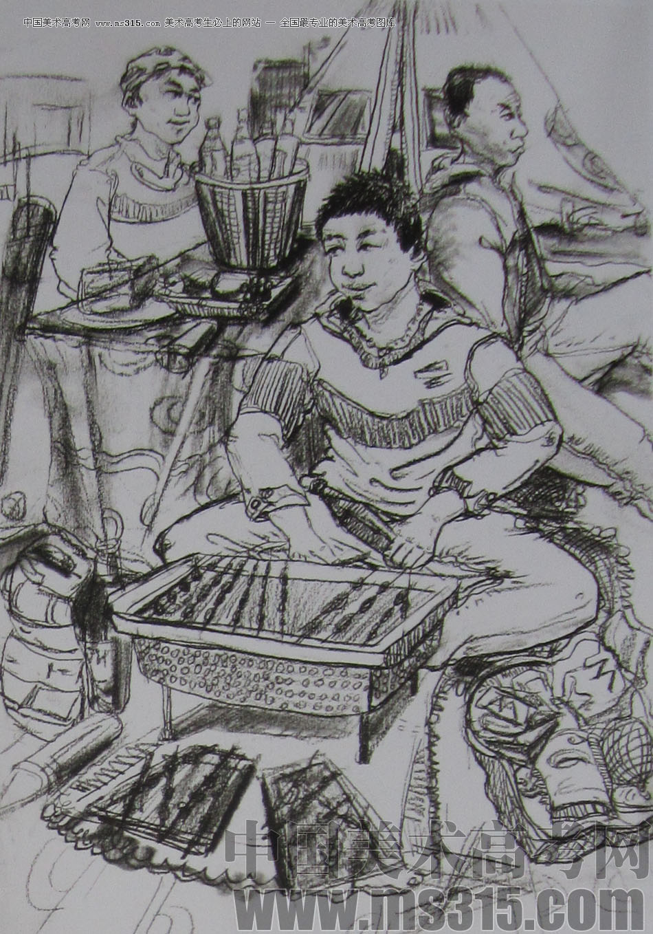 2013年清华大学美术学院艺术设计专业速写优秀试卷47