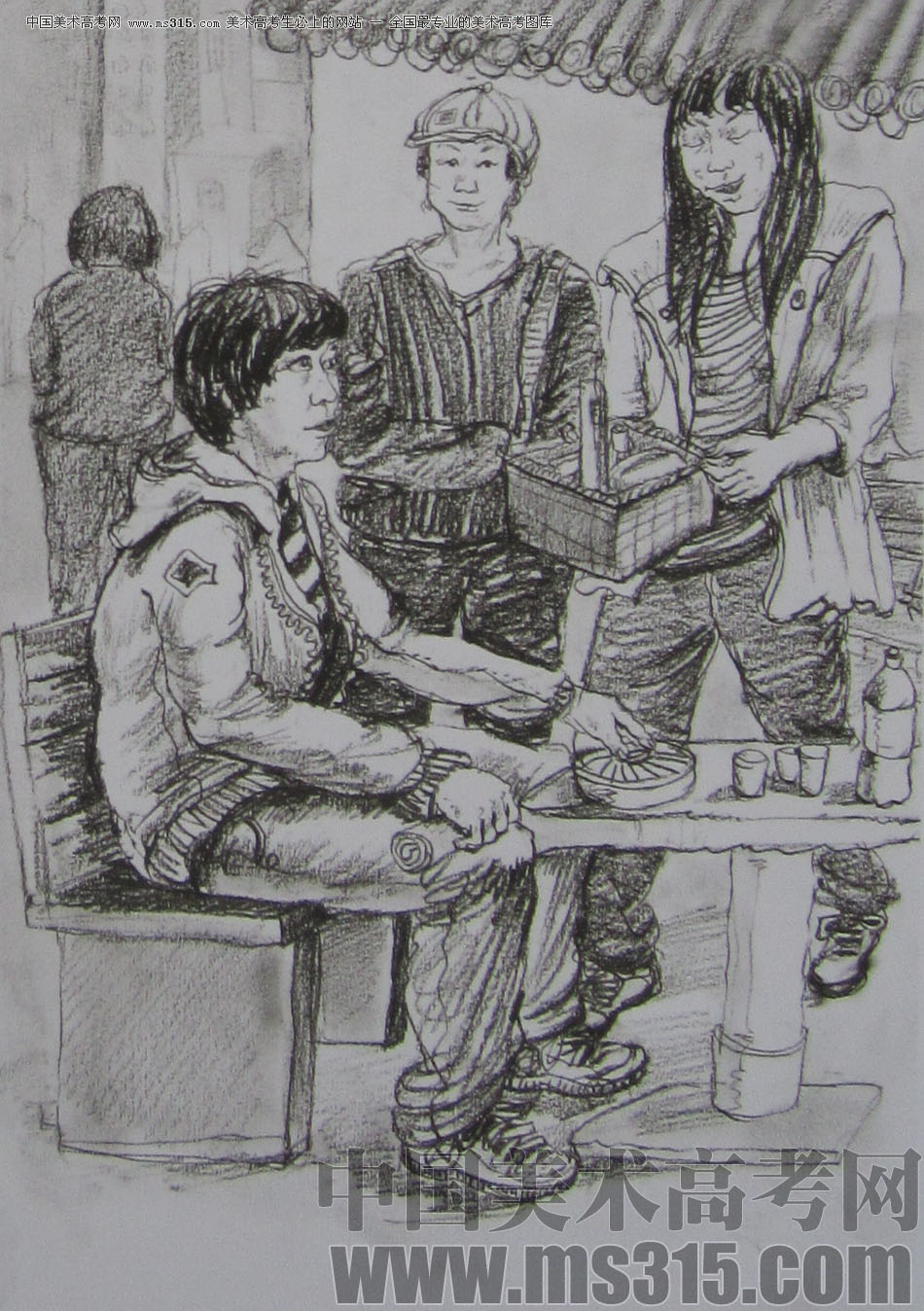 2013年清华大学美术学院艺术设计专业速写优秀试卷49
