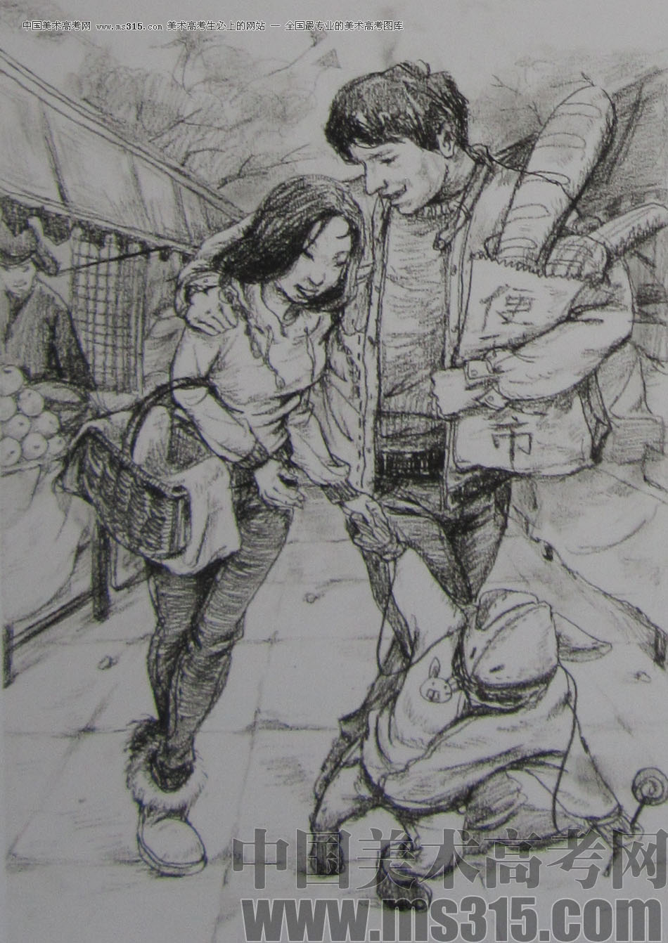 2013年清华大学美术学院艺术设计专业速写优秀试卷53