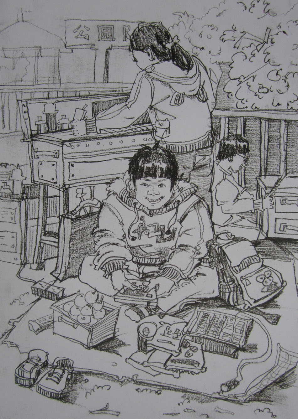 2013年清华大学美术学院艺术设计专业速写优秀试卷57
