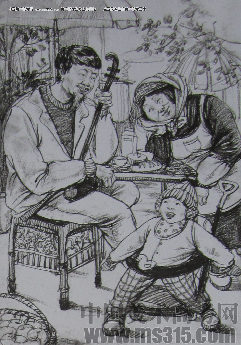 2013年清华大学美术学院艺术设计专业速写优秀试卷63