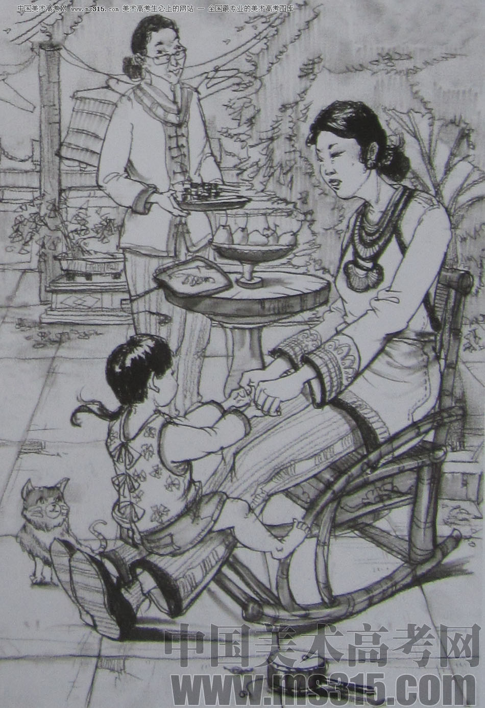 2013年清华大学美术学院艺术设计专业速写优秀试卷65