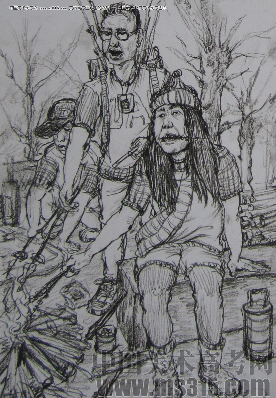 2013年清华大学美术学院艺术设计专业速写优秀试卷69