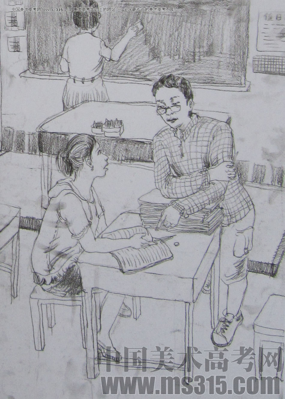 2013年清华大学美术学院造型艺术专业速写优秀试卷54