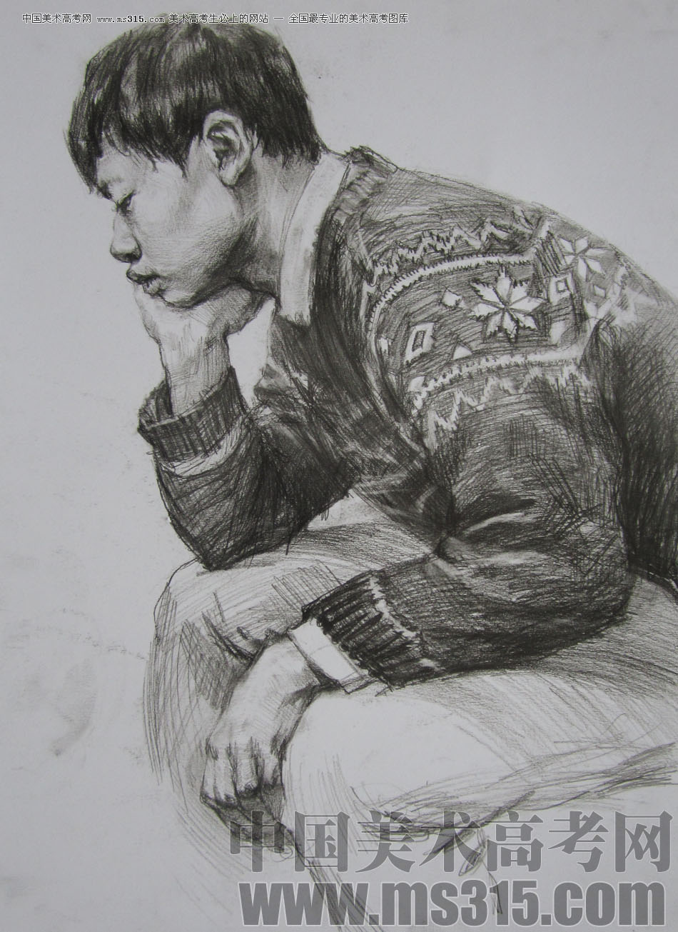 2013年清华大学美术学院造型艺术专业素描高分试卷23