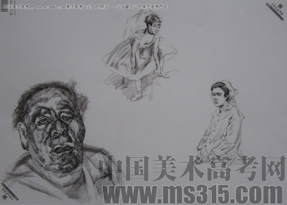2013年中国美术学院速写优秀试卷2