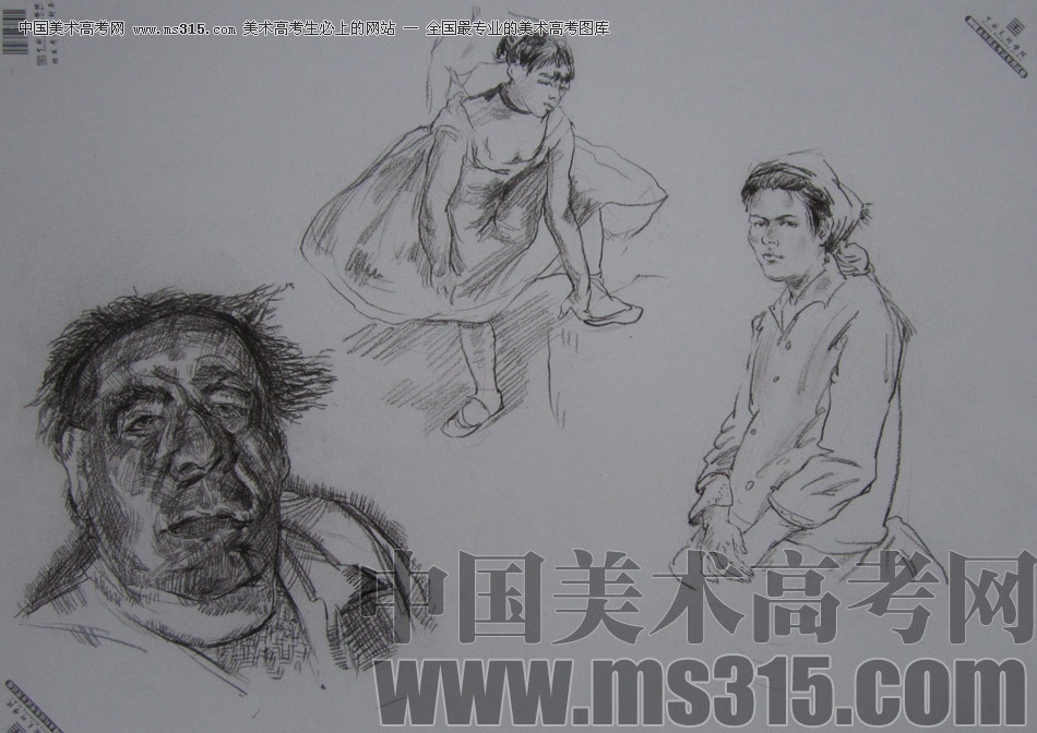 2013年中国美术学院速写优秀试卷4