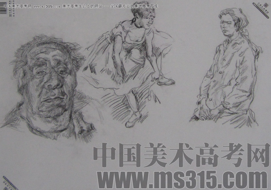 2013年中国美术学院速写优秀试卷63