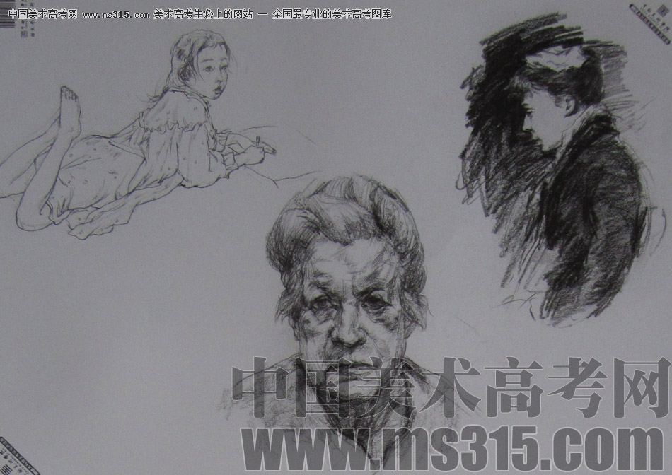 2013年中国美术学院速写优秀试卷70