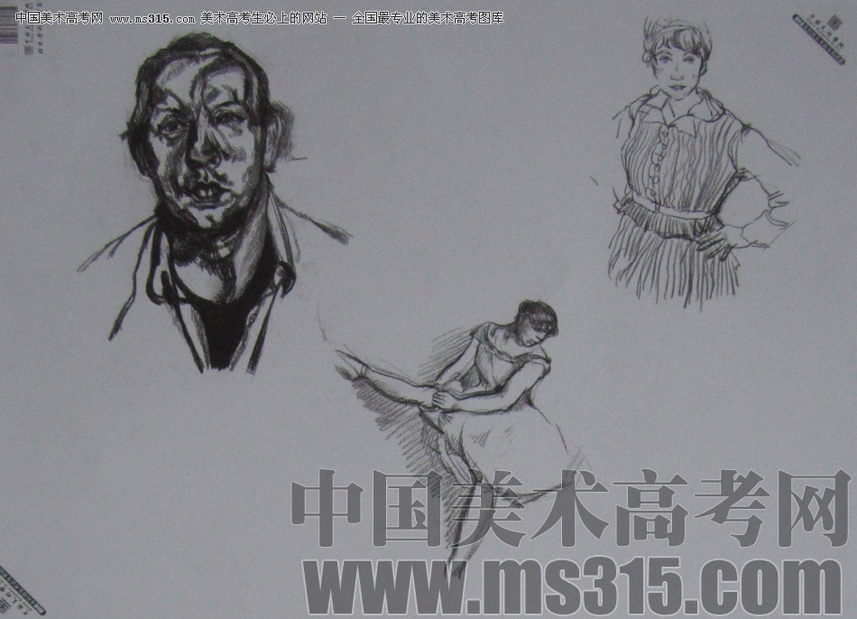 2013年中国美术学院速写优秀试卷100