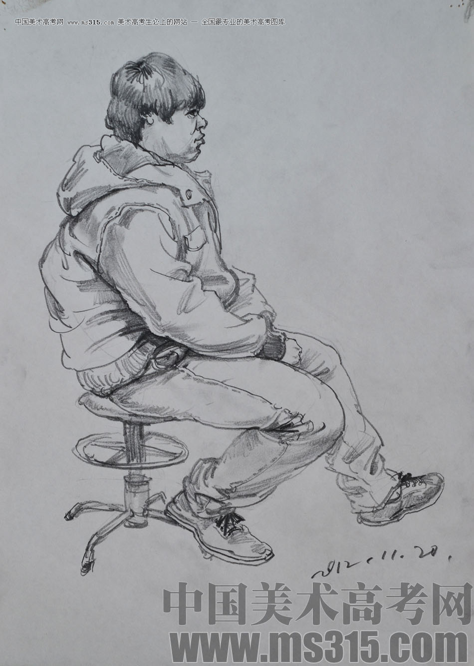 辽宁省葫芦岛市张雷人物速写优秀投稿作品(22)_美术高考图库中心_中国