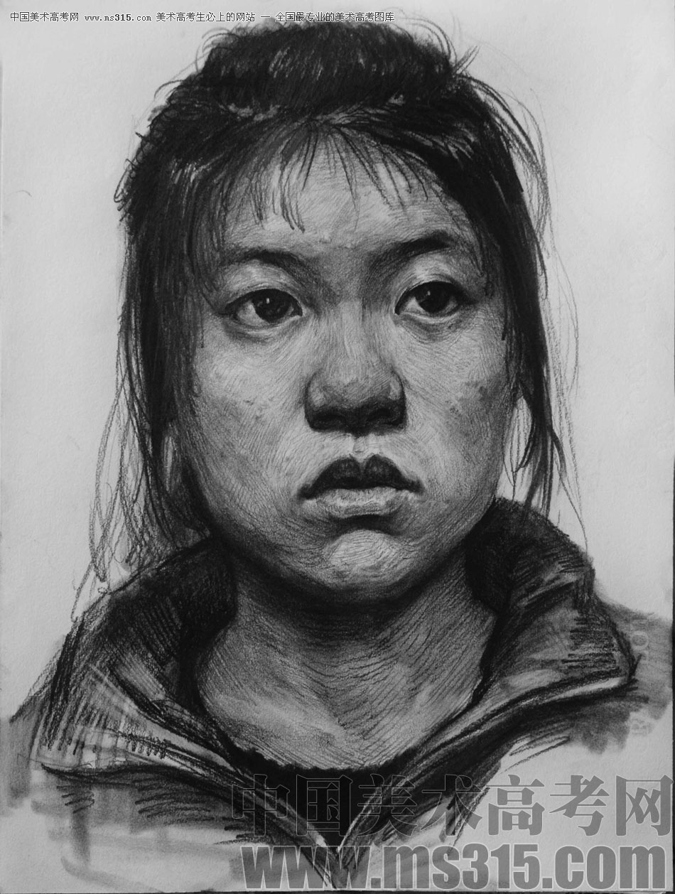 河北师范大学美术学院附中王会革素描头像优秀作品2