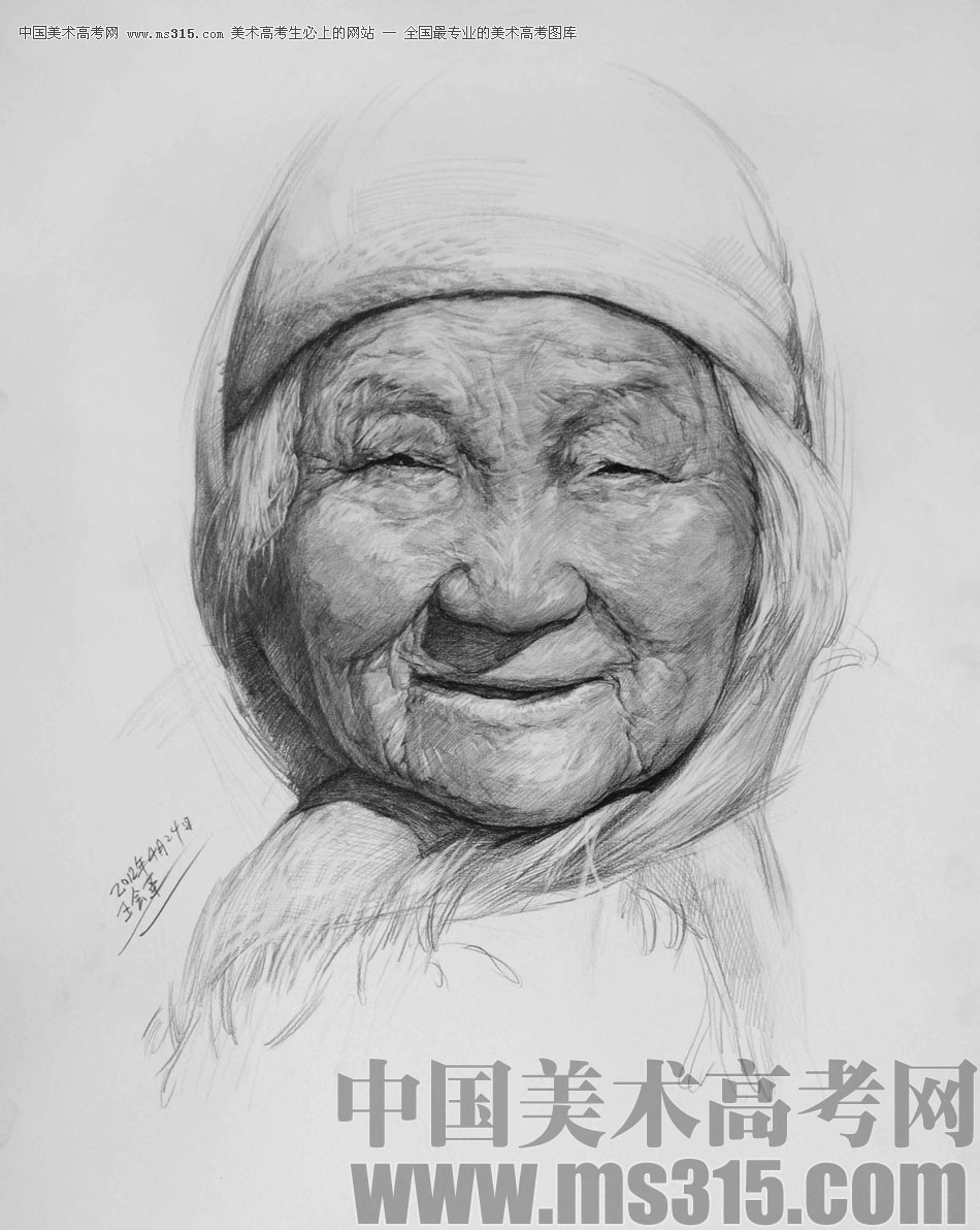 河北师范大学美术学院附中王会革素描头像优秀作品5